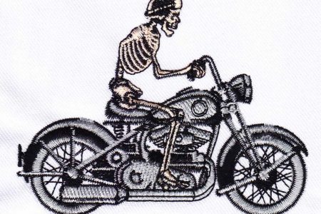Ghost Biker Embroidery Design