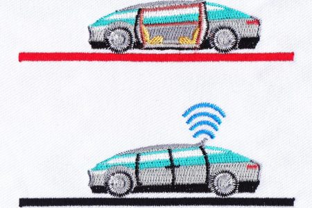 E Car Embroidery Design