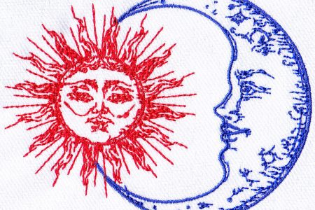 Sun and Moon Embroidery Design