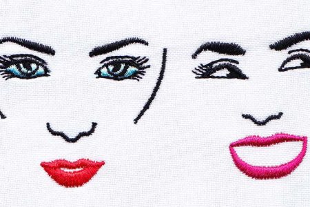 Face and Lips Embroidery Design