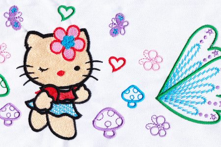 Cute Kitty Embroidery Design