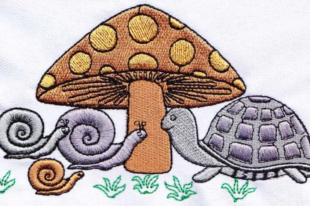 Cute Mushroom Embroidery Design